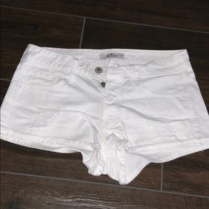 Hollister White Distressed Short Shorts Size 7